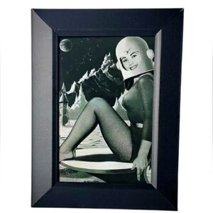 Astronaut Space Woman Pin Up Area 51 Framed Werid Oddity Framed Photo Print